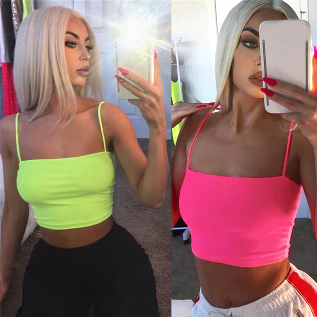

New Fashion Women Sexy Crop Tops Solid Summer Camis Women Casual Tank Tops Vest Sleeveless Crop Tops Blusas