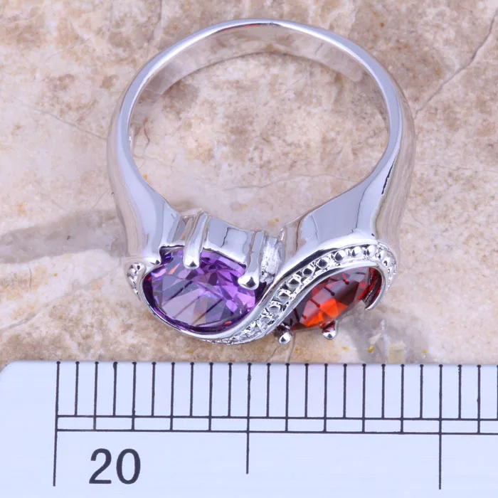 Женское кольцо с фиолетовым фианитом Размеры 6 / 7 8 9 R1344|ring size|women ringsring size |
