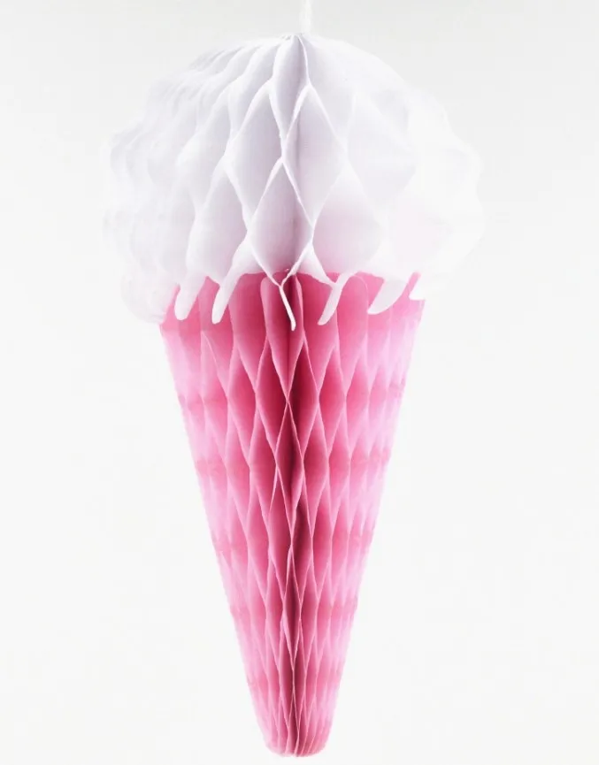 2pc 6inch white-pink Летняя Вечеринка пончик мороженое тема украшения для кексов тарелка сотовый флаг с мячом коробка конфет набор день рождения, детский душ вечерние поставки - Цвет: 2pc 6inch white-pink