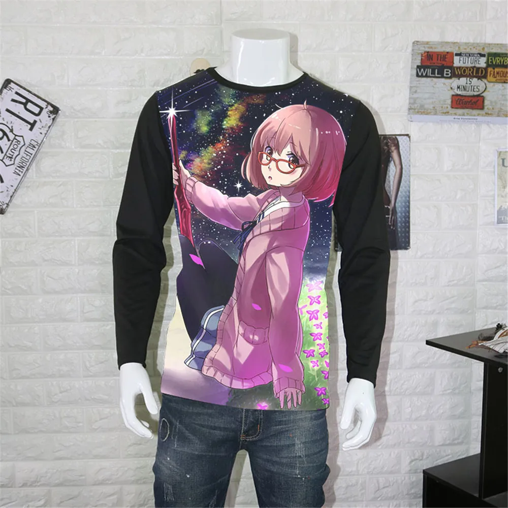 Косплей японское аниме Kyoukai No Kanata Mirai Kuriyama футболки косплей футболка с принтом
