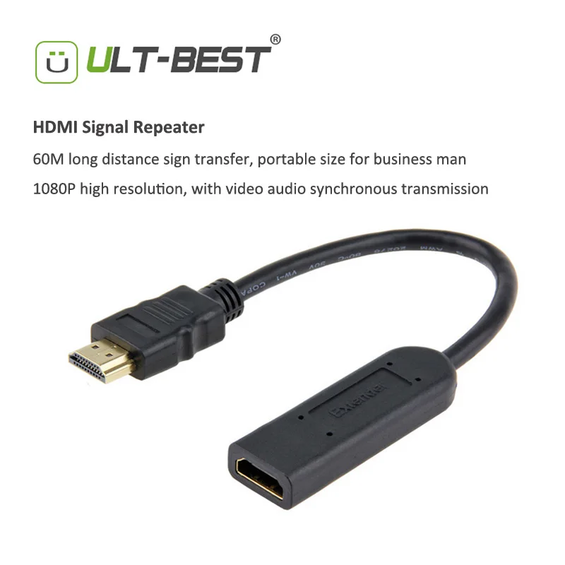 Ult best премиум версия 2 0 в 60 м удлинитель сигнала HDMI ретранслятор усилитель кабеля
