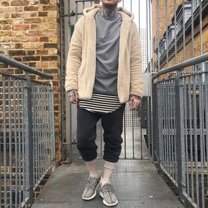 Зима нам хип-хоп шерпа Куртка Для мужчин страх Божий вперед коллекция Открыть