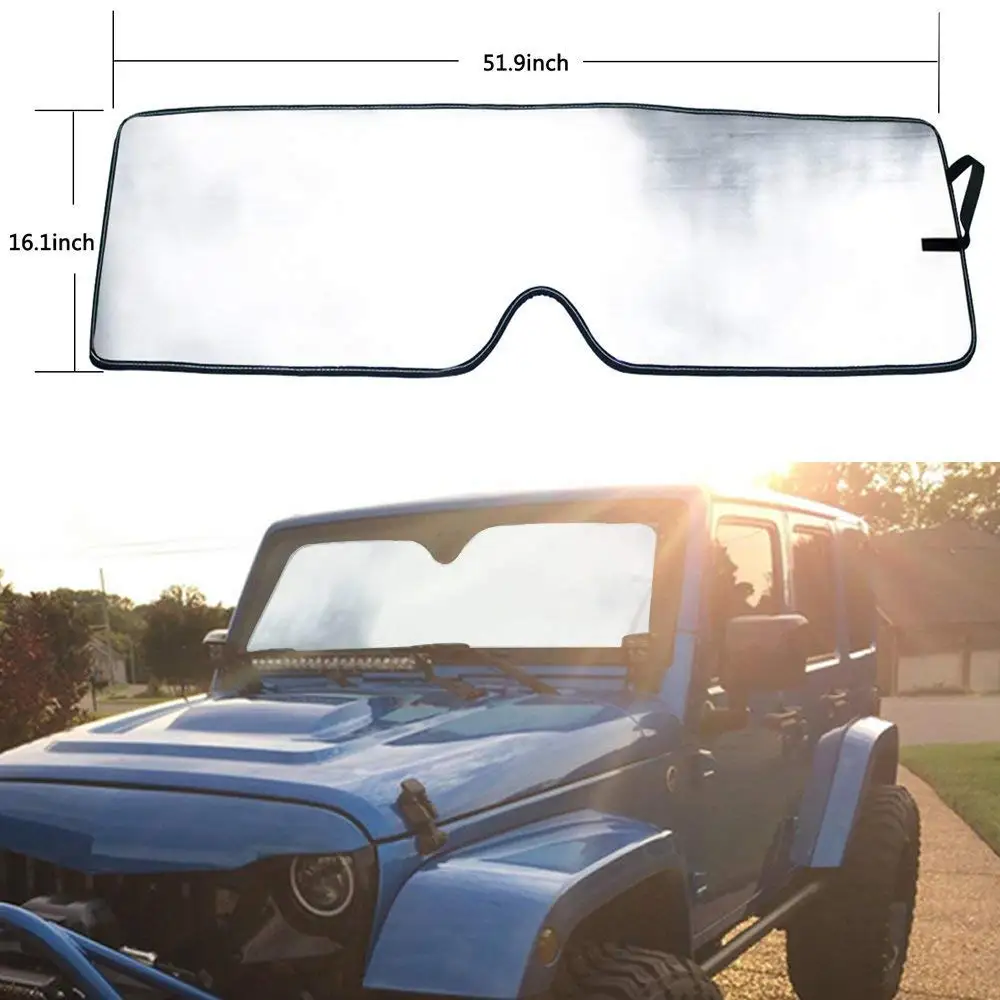 Для Jeep Wrangler JK JKU Sports Sahara автомобильное переднее окно анти УФ-лучи протектор лобовое стекло Солнцезащитный козырек Солнцезащитный чехол Аксессуары
