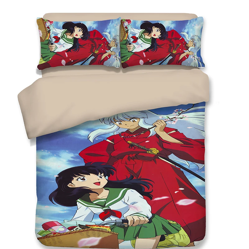 

New Tokyo Ghoul Japan Cartoon Animation Inuyasha Digital Printing Single Quilt Duvet Covers Pillow Case Kids/Adult Bedding Sets