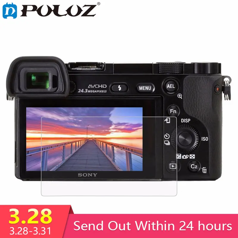 PULUZ для камеры Sony A6000/A6300/A6500 2.5D 0 3 мм изогнутый край 9H твердость поверхности