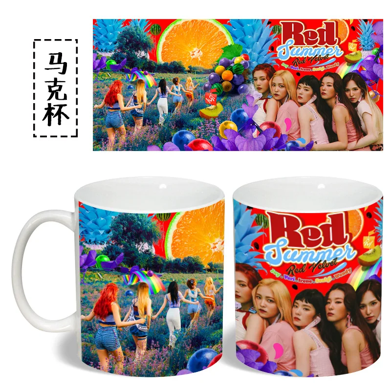 Красная бархатная летняя кружка [MYKPOP] керамическая чашка для кофе воды молока