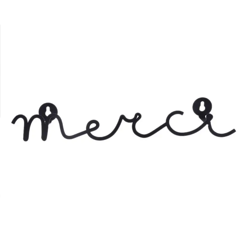Merci 1 шт. проволочные буквы домашний декор интерьерная настенная вывеска подарок Любовь Счастливая кухня гостиная настенные декоративные буквы и цифры 6 стилей - Цвет: Merci