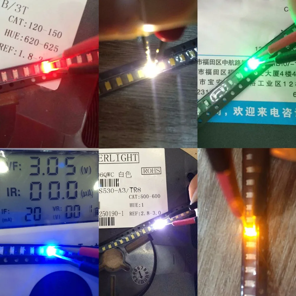 1000 шт./лот светодиодные лампы 1206 3216 SMD светоизлучающие диоды холодный