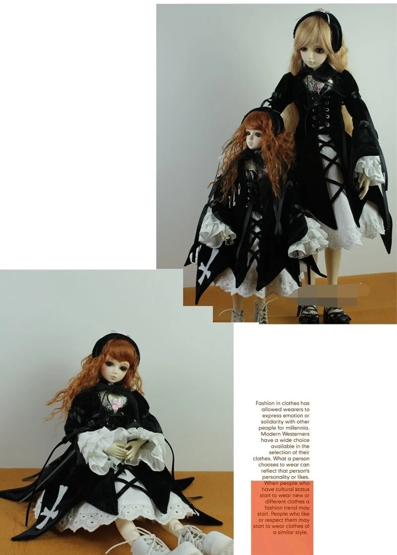 Аксессуары для куклы bjd одежда 1/3 1/4 1/6 Девушка bjd Suigintou похожее платье костюм в стиле «лолита» с юбкой в западном стиле верный