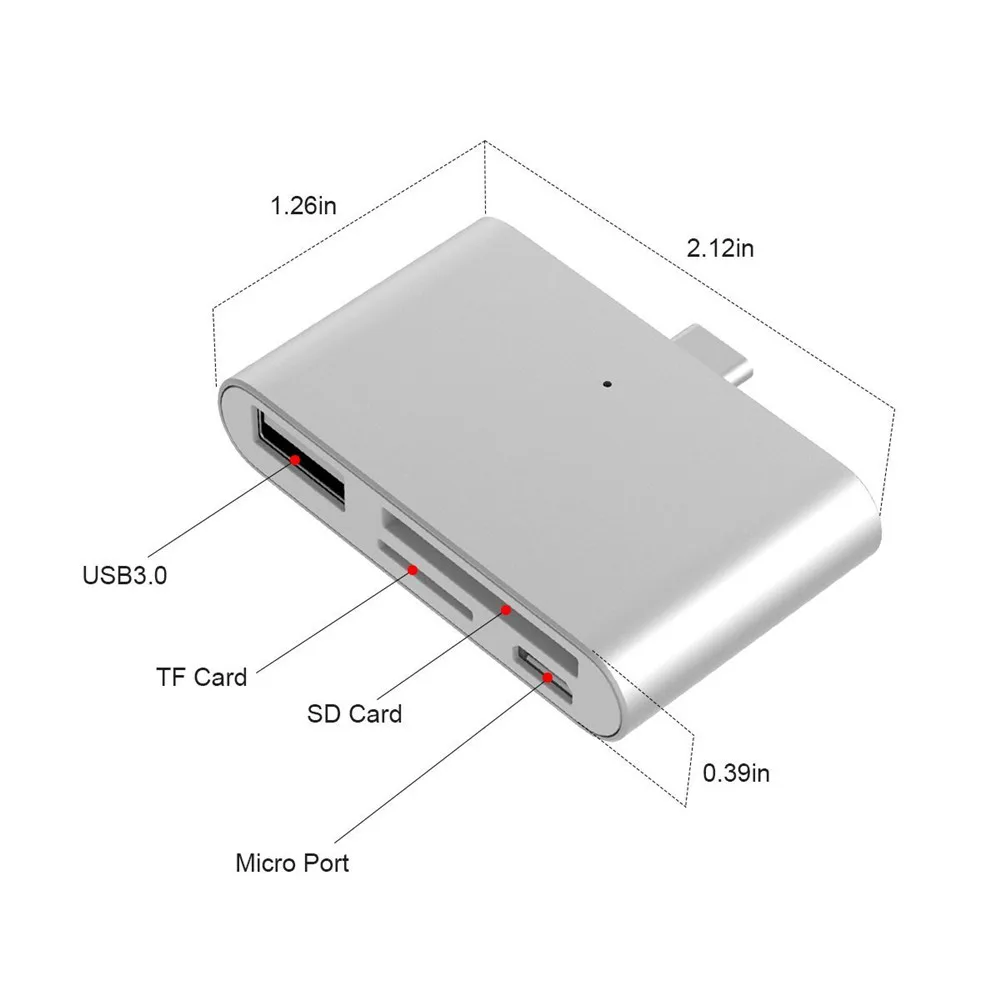 OTG картридер USB C к USB2.0 SD Micro многофункциональный 3 1 Тип конвертер для телефона Android