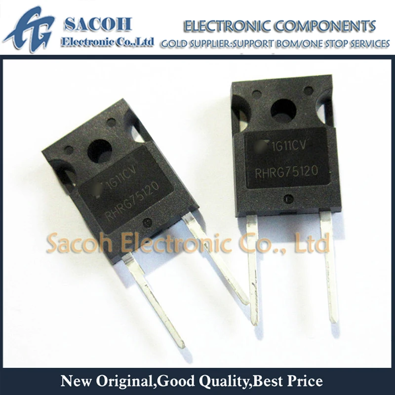 

New Original 5PCS/Lot RHRG75120 RURG75120 75120 or RHRG75100 RURG80100 75EPU12L TO-247 75A 1200V Fast Recovery Rectifier Diode