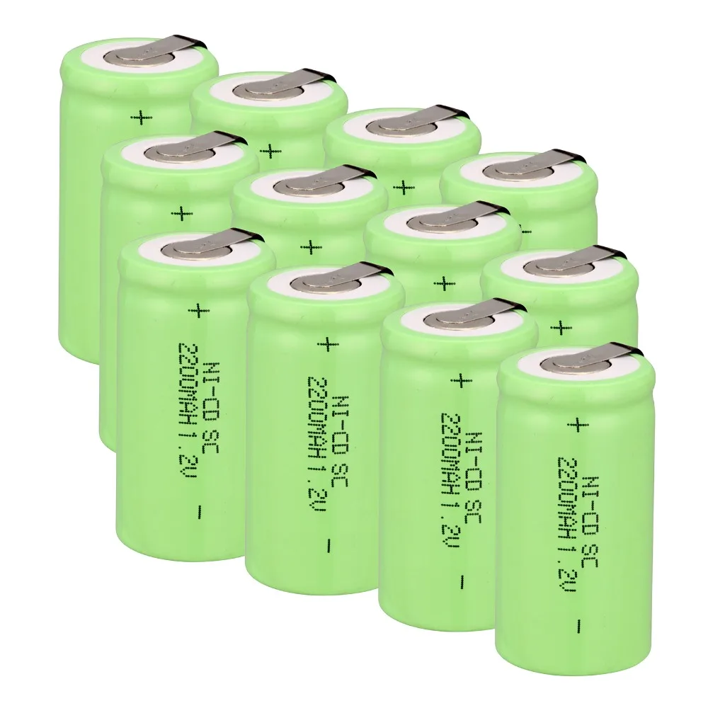 Аккумулятор Anmas Power 1 2 в Ni-CD Sub C SC 2200 мАч зеленая перезаряжаемая батарея nicd с