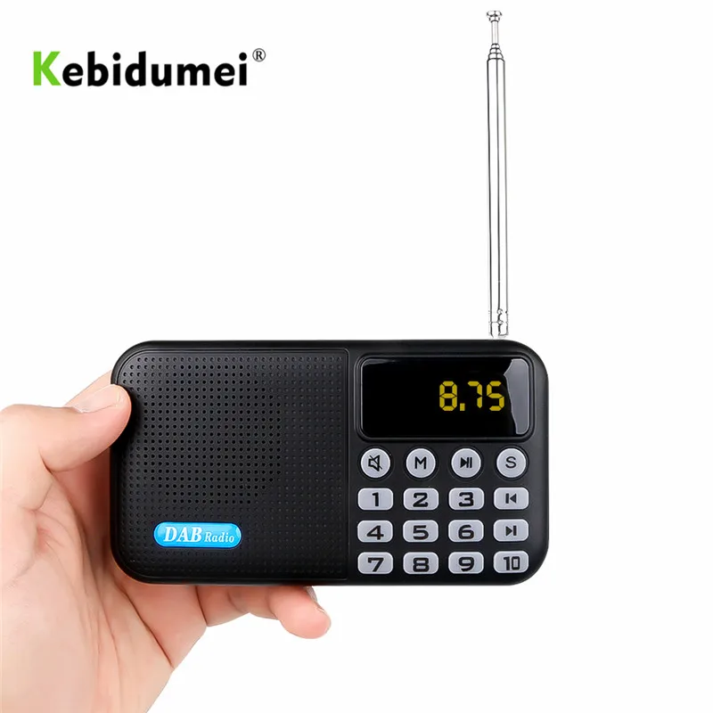 Цифровой DAB + fm радиоприемник Kebidumei мини портативный bluetooth динамик стерео