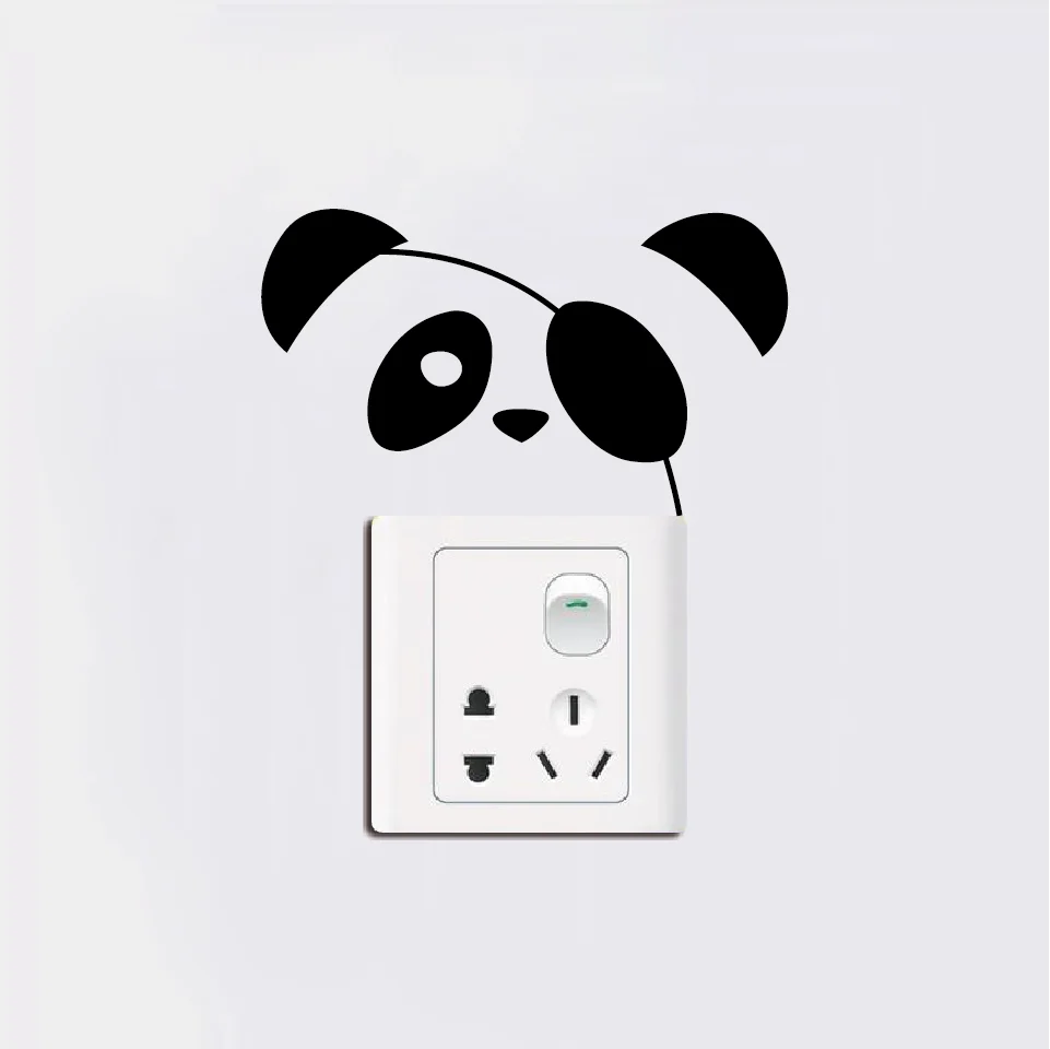 Panda-6 Creative Pirate Panda Switch Sticker Cartoon Animal Vinyl Wall for Kids Room Home Wallpaper | Обустройство дома