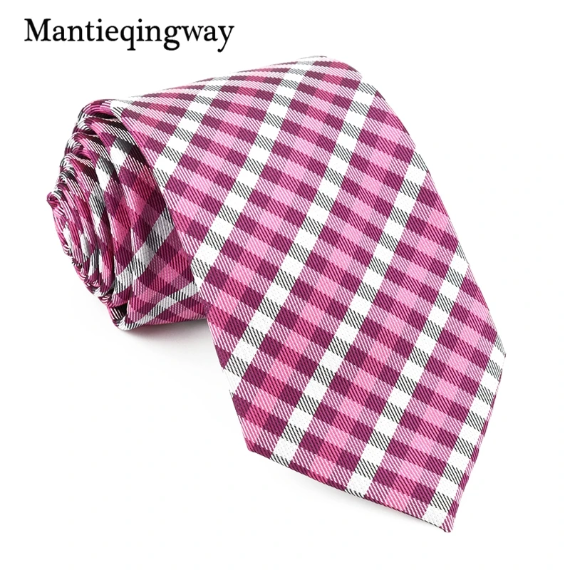 Mantieqingway 2017 мужские клетчатые повседневные жаккардовые галстуки на шею Hanky