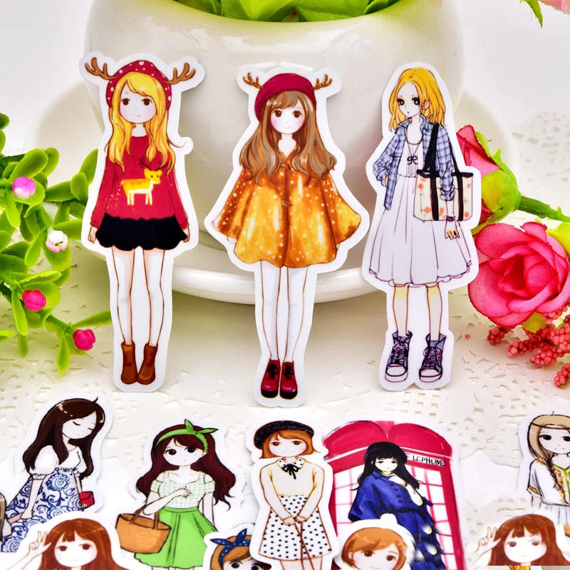 20 шт милые kawaii ручной работы повседневные Девушки в лесу наклейки для