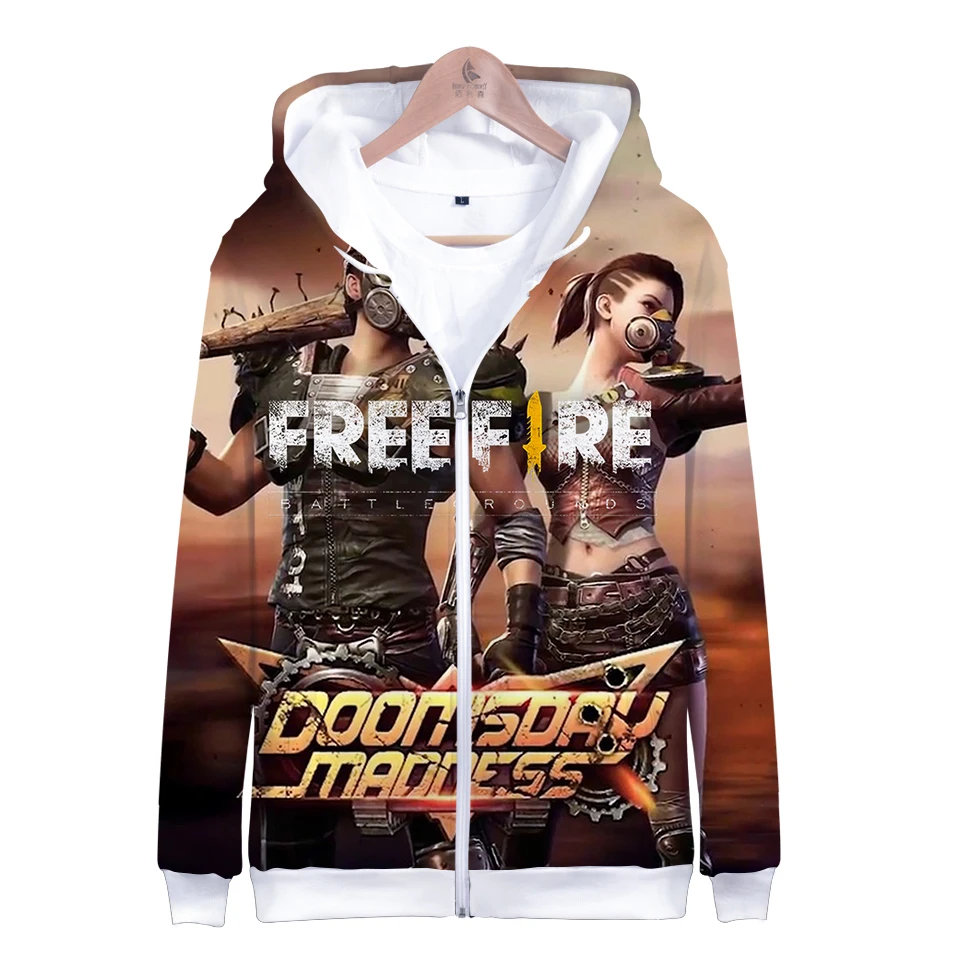 Популярные игры Free Fire 2018 толстовки на молнии с 3D принтом для женщин/мужчин