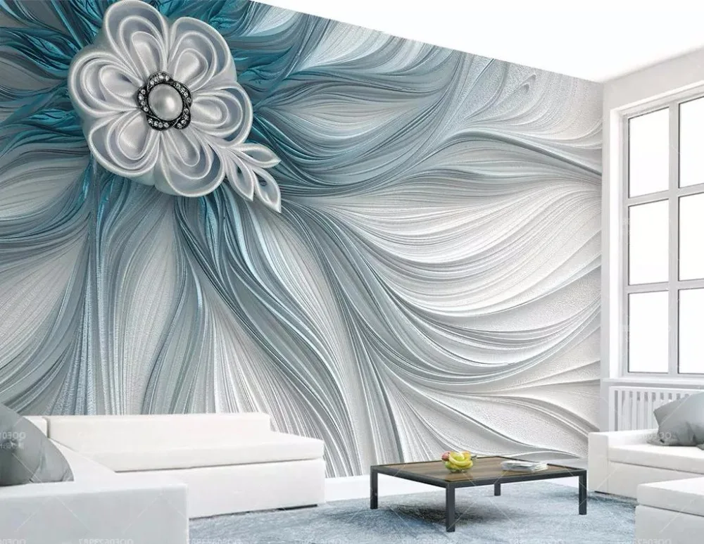 Обои 3d под заказ для гостиной спальни телевизора украшение дома тисненые цветы