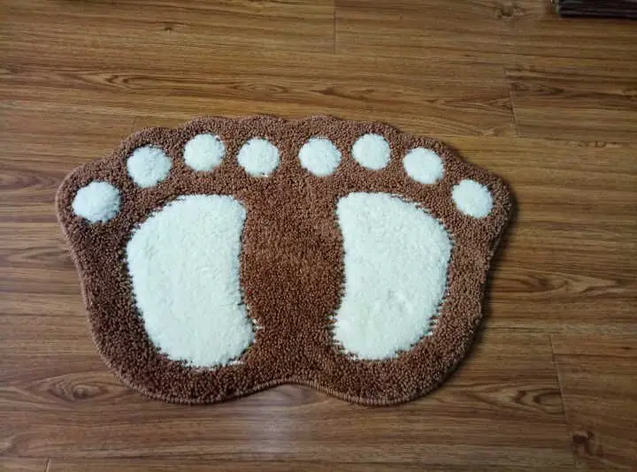 Классический коричневый коврик для ванной двухслойный замшевый напольный ног