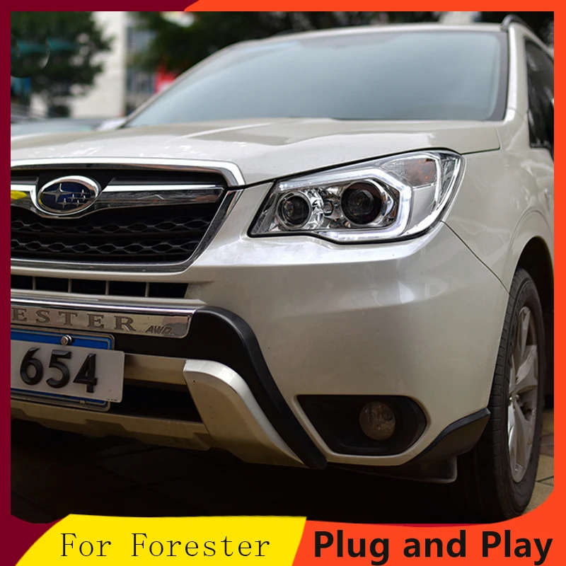 

KOWELL Car Styling For Subaru Forester Headlights 2013-2016 LED Headlight DRL H7 D2H Hid Option Angel Eye Bi Xenon