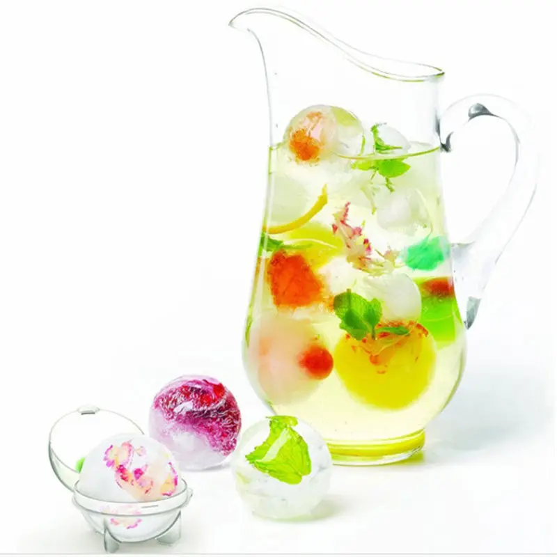 Прекрасный 4 шт ледяной кирпич круглый Сферический лоток кубик для вечеринок бар