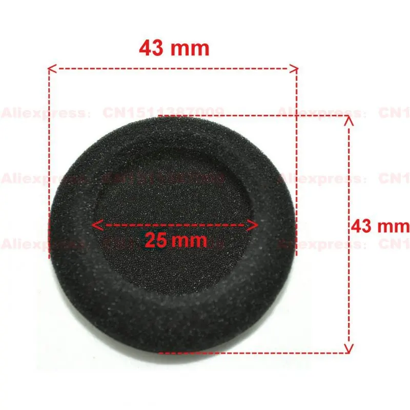 

10 Pcs 1.7 " Inches 43mm Thick Replacement Cushion Foam Ear Pad Earpads Sponge Cover For Headphones Headset