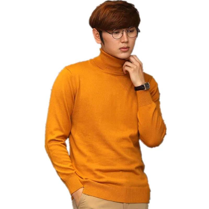 orange turtle neck men