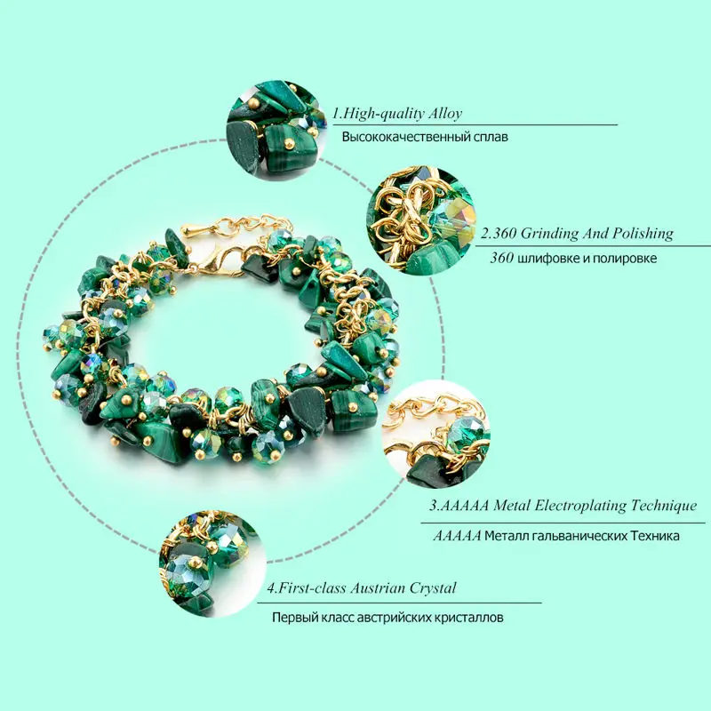 Женский шарм браслет CHICVIE зеленый с кристаллами из фианита SBR140192 2019|bracelets for|charm