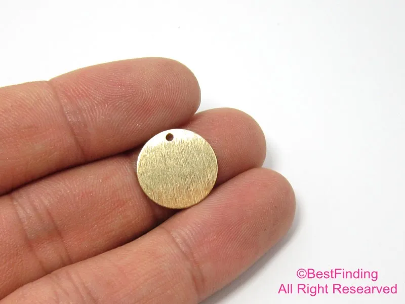 

50pcs Brass earring charms Textured brass finding 15x0.4mm Round Raw brass earrings pendant R119