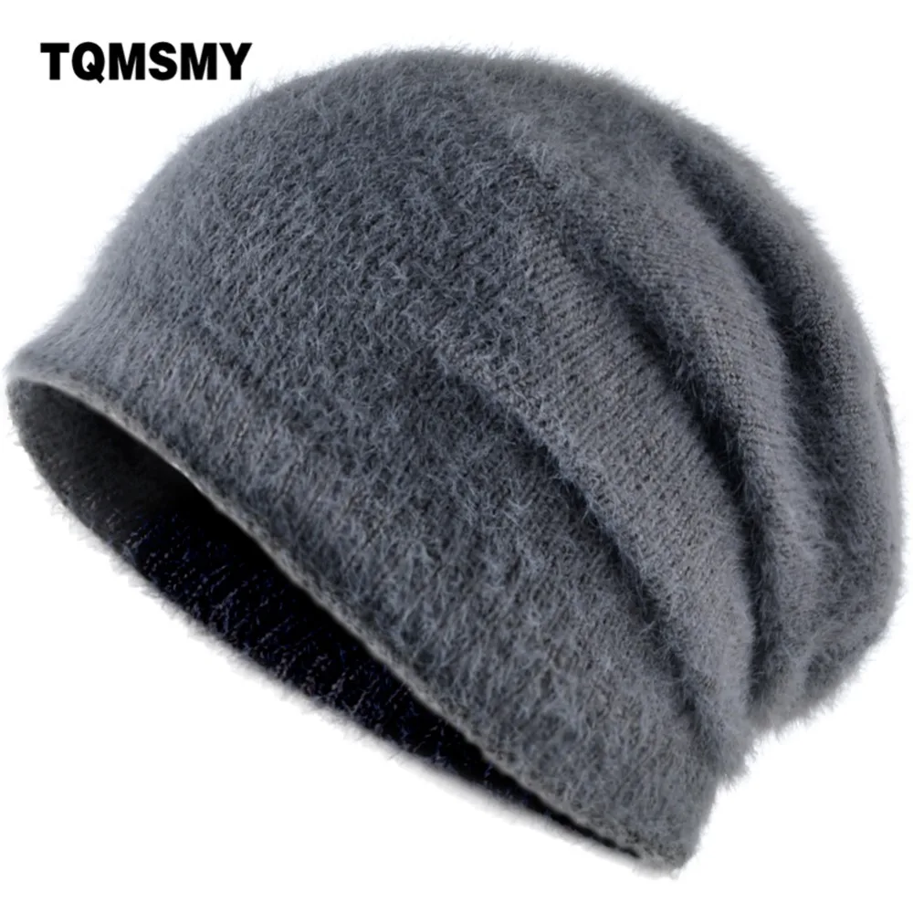 Женские зимние шапки унисекс TQMSMY вязаные из пуха теплые бархатные Gorros Bonnet Femme
