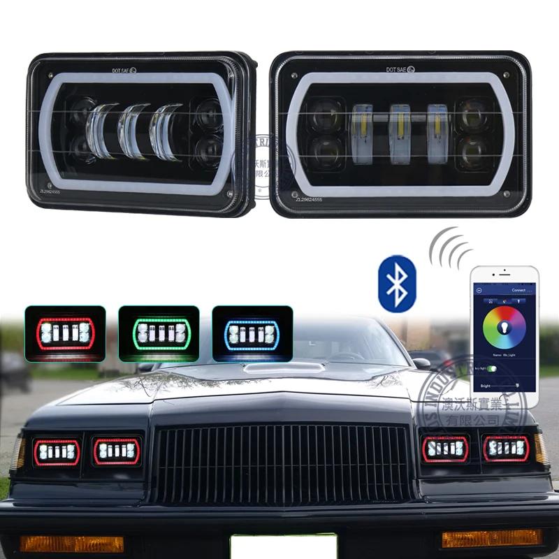4x6 &quot30 Вт работающего на постоянном токе 12 В в светодиодный фар RGB LED DRL Вождения