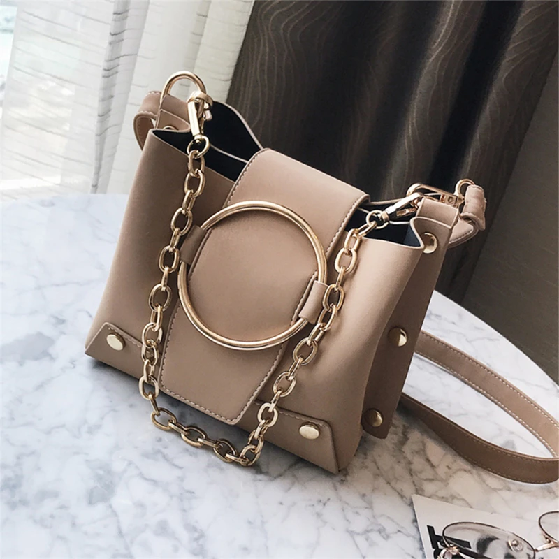 21 Клубная брендовая винтажная женская сумка с металлическим кольцом и цепочками