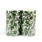 10 шт.лот Декоративные Васи-ленты с тропическими пальмовыми листьями, бумажные самодельные клеящиеся Маскировочные ленты для скрапбукинга, планировщика, милые канцелярские товары