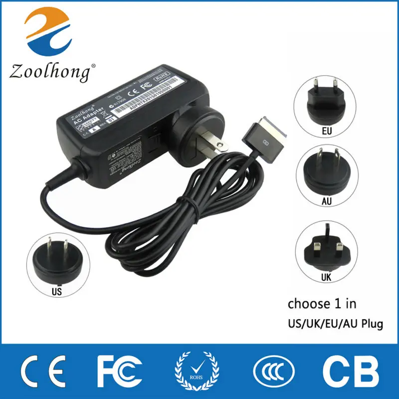 

15V 1.2A 18W laptop AC power adapter charger for Asus Eee Pad TF101 TF201 TF300 TF700 TF300T TF700T SL101 Tablet US/EU/UK Plug