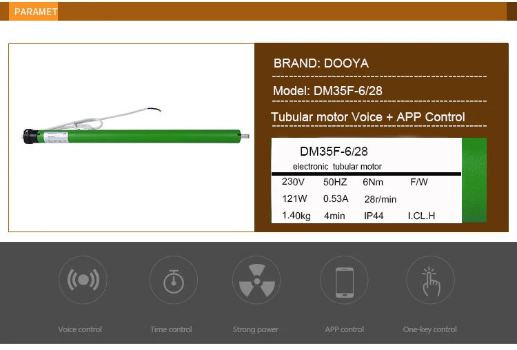 Dooya трубчатый двигатель DM35F wifi приложение 110V 230V Alexa Google home управление для моторизованных рулонных жалюзи