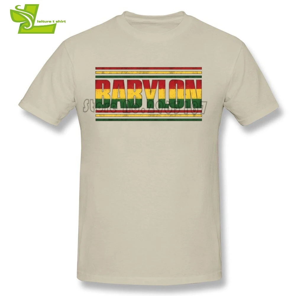 Babylon Rasta Reggae Мужская футболка с принтом удобные мужские топы коротким рукавом и