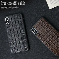 natural crocodile leather phone case for iphone x 12 mini 11 pro max xs max xr 6s 6 7 8 plus 5 5s se 2020 full protective case