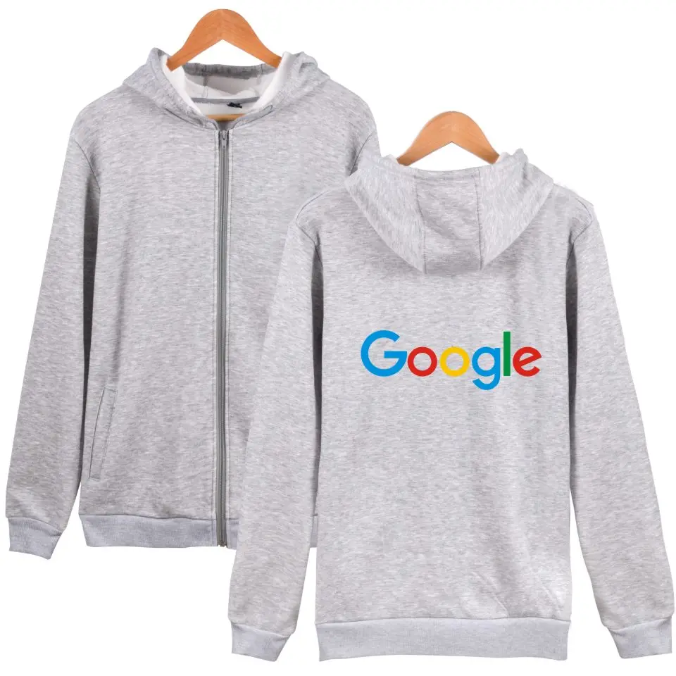 Худи Google на молнии Повседневная зимняя одежда хлопковая толстовка с логотипом |