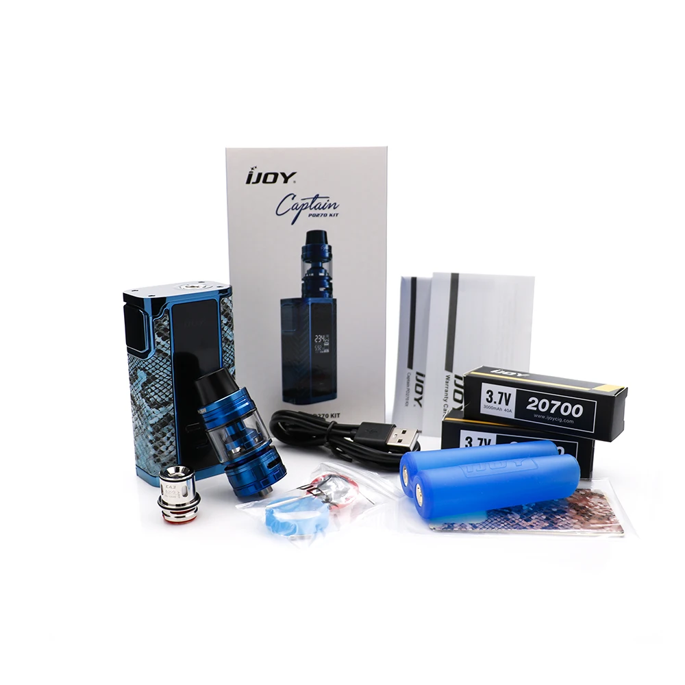 В наличии IJOY капитан PD270 комплект с 20700 3000 мАч батареи 234 Вт Cgunmetaptain поле MOD и 4 мл S