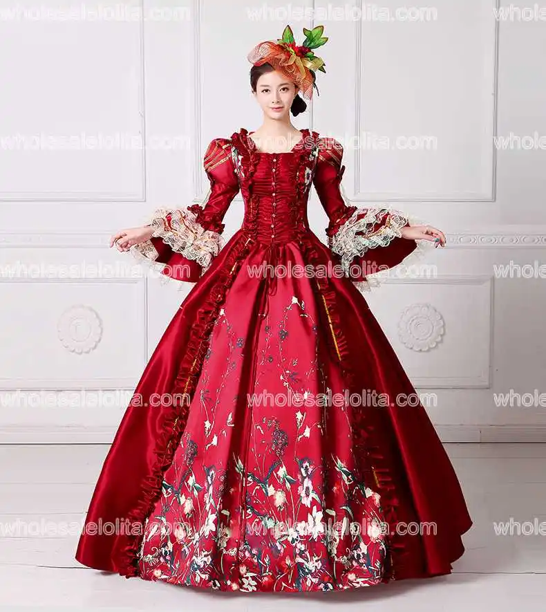 Брендовое Новое красное кружевное платье с принтом Marie Антуанетты Southern Belle