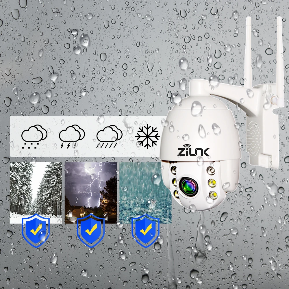 Уличная камера безопасности беспроводная wifi 1080P 2MP HD двухсторонняя аудио PTZ 5X оптический зум IR 60 м ONVIF Мини ip-камера слот для карты SD