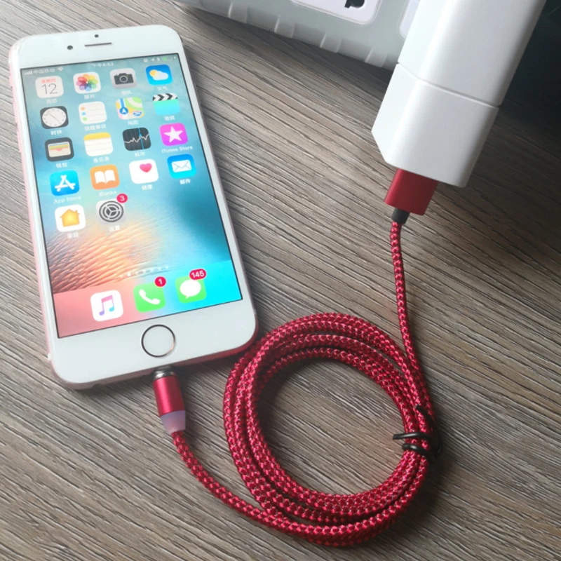 3 в 1 2.4A кольцевой USB интерфейс магнит нейлоновый плетеный кабель для зарядки телефона кабель для iPhone 8-Pin/Micro USB/type-C USB кабель
