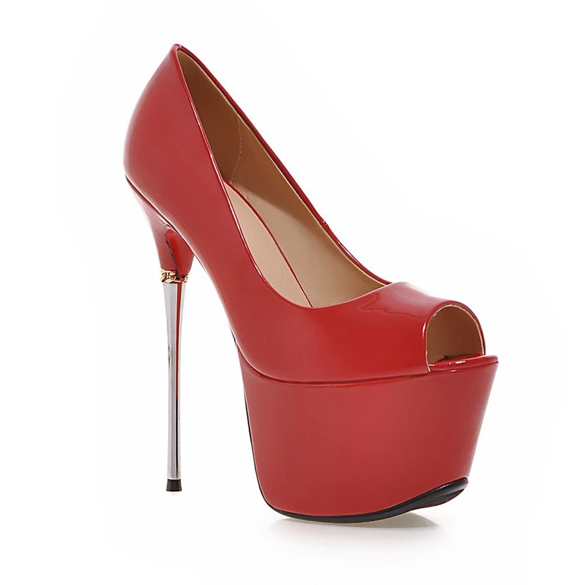 Женские туфли на высоком каблуке 16 см черные белые золотые серебряные персиковые