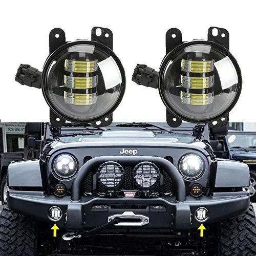 Черные " светодиодные противотуманные фары для Jeep Wrangler JK СВЕТОДИОДНЫЕ Противотуманные фары лампы Авто Лен проектор фары дальнего света внедорожные лампы