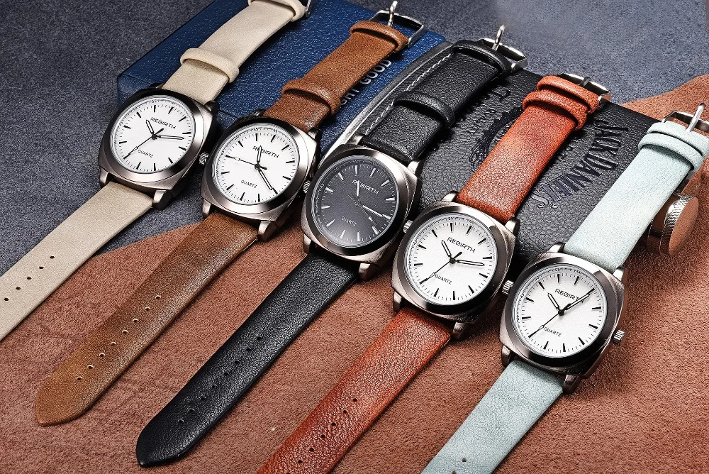 

2018 Fashion New design Brand Starry sky Women REBIRTH Pu Leather Quartz Hour Clocks Women Galaxy Ladies Watches Casual Montre