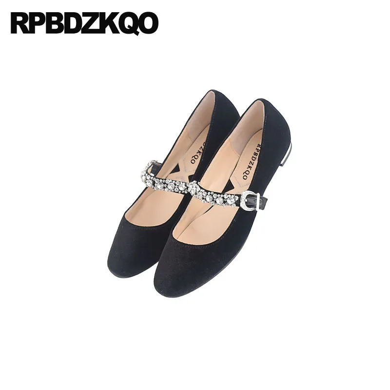 Британский Стиль Женская обувь на плоской подошве Цвет Черный Мэри Джейн