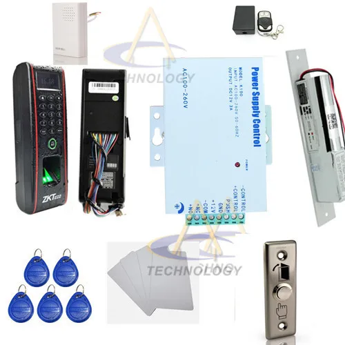 IP68 Waterproof Biometric Access Controller Kit Fingerprint tf1700+bolt Lock+ Exit Button + Power Supply Keytags | Безопасность и
