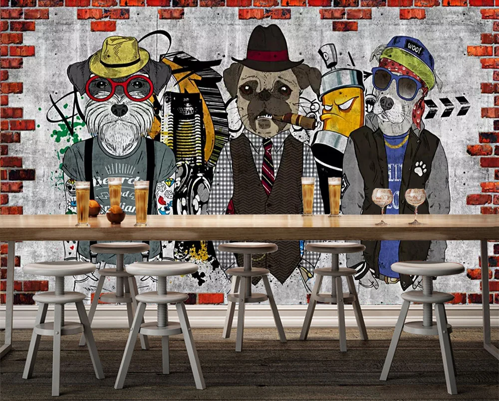

[Self-Adhesive] 3D Fashion Dog Talent 55 Wall Paper mural Wall Print Decal Wall Murals