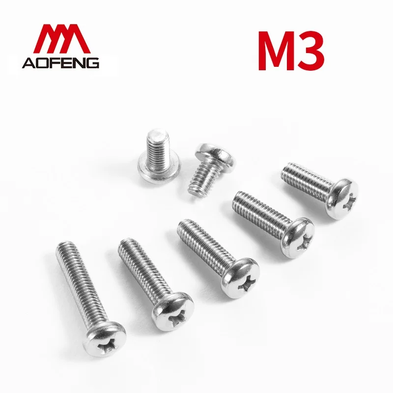 M3x4 5 6 8 10 12 14 16 18 20 22 25 28 30 35 40 45 50 55 мм 304 Нержавеющая сталь крест утопленный Пан с
