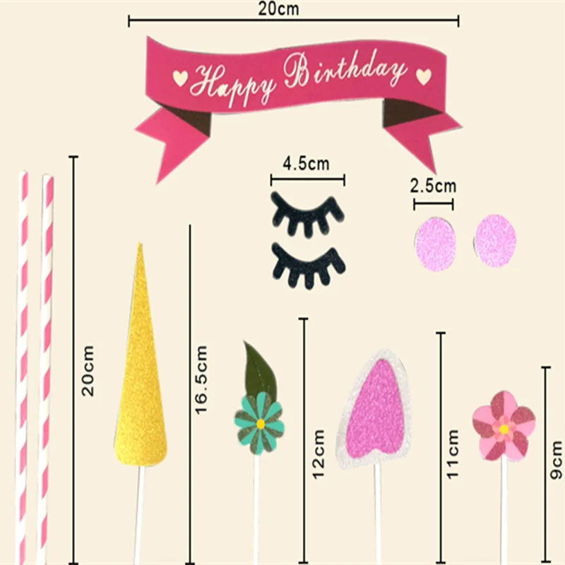 1 комплект ручной работы Розовый Единорог верхушка для торта Свадебный кекс